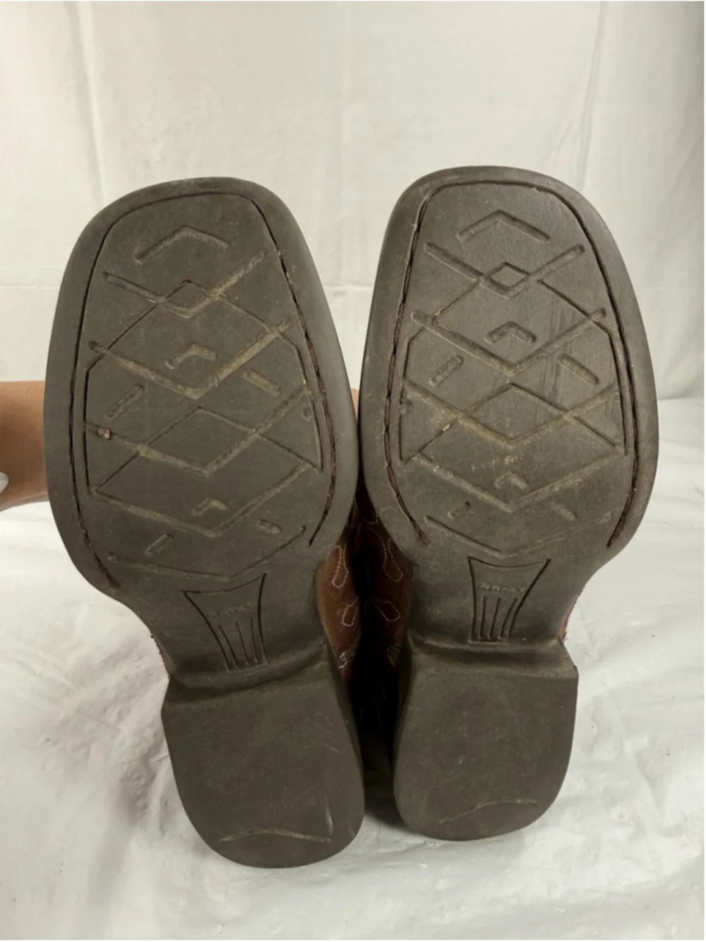 Girls US 1.5 Ariat Kid's Boots Crossroads Distressed Brown Fuschia Crosses